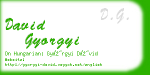 david gyorgyi business card